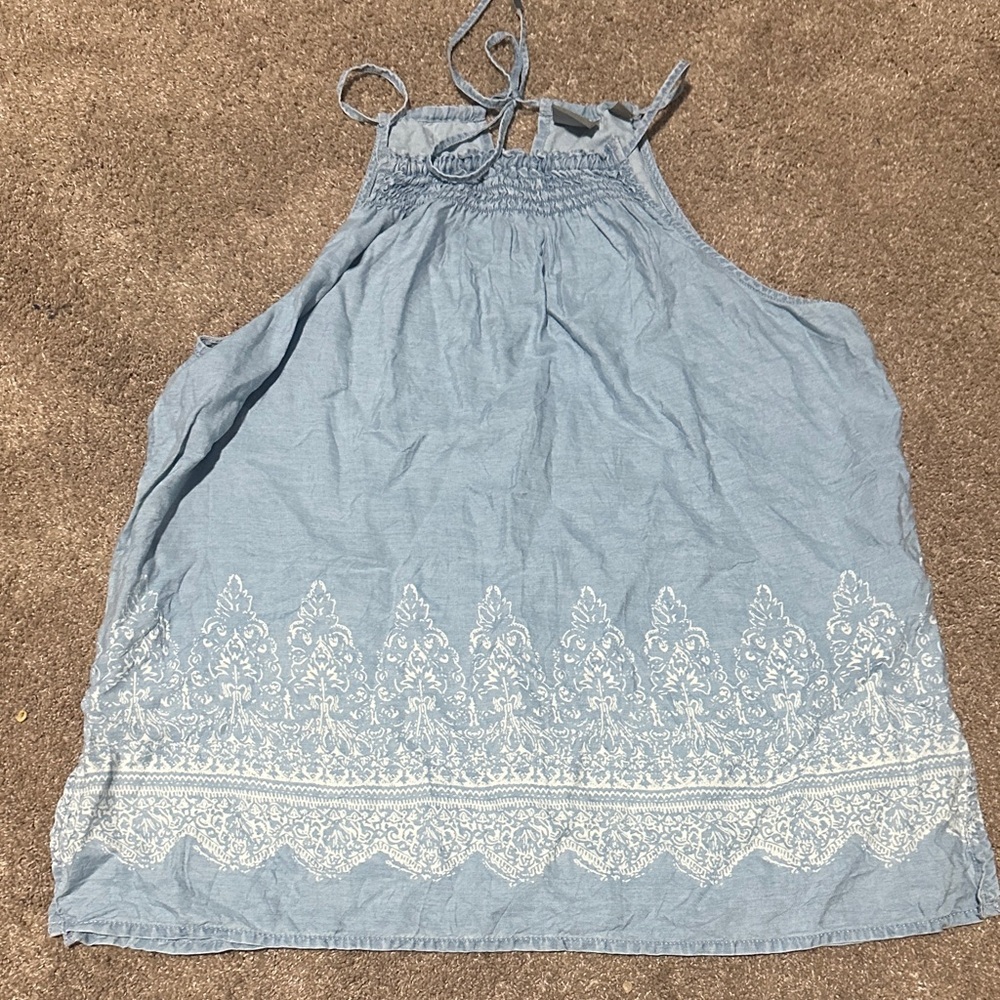 Light Blue Halter Tank Top